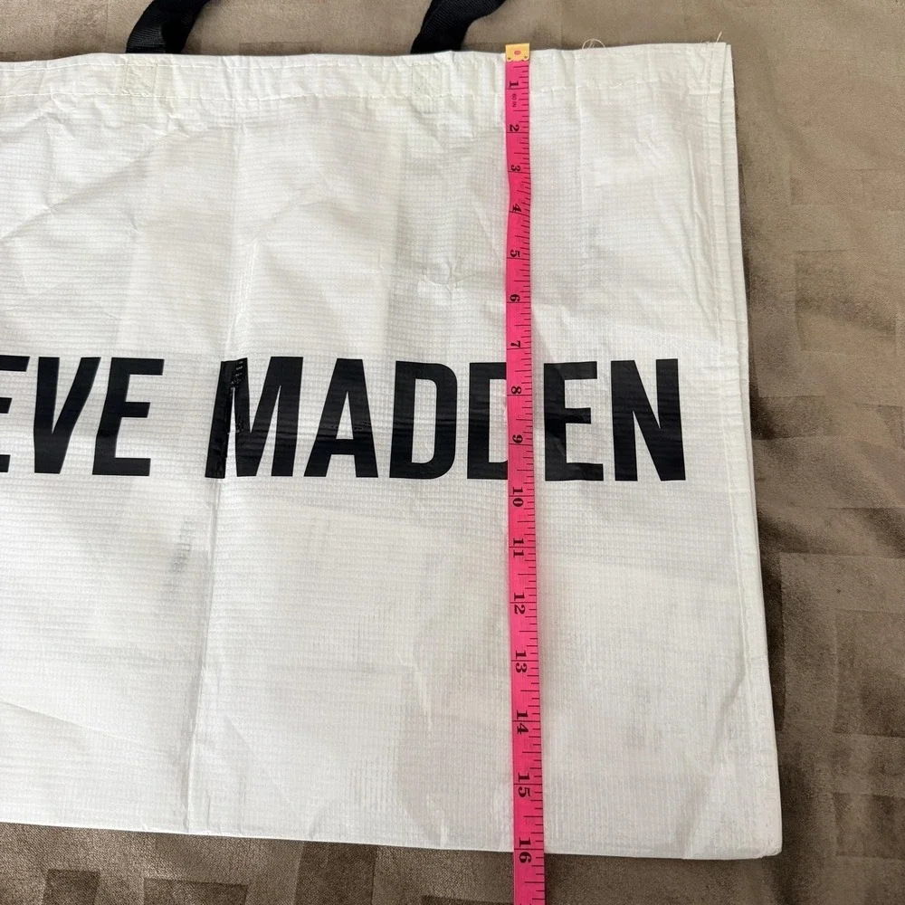 Steve‎ Madden Tote Bag Womens XL White Logo Reusable Recycled Shopper Carryall